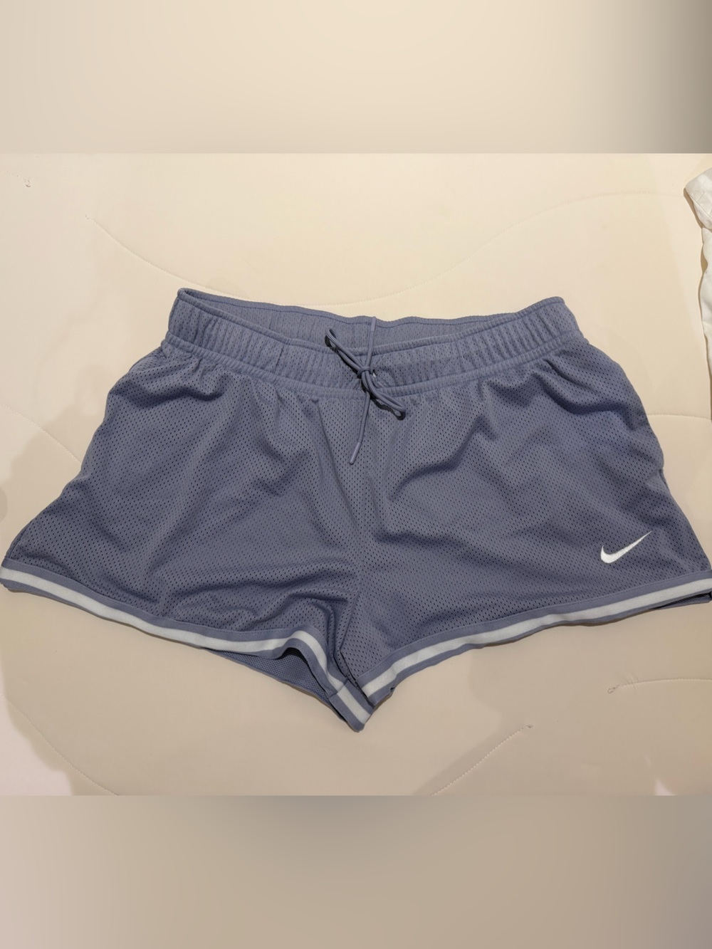 Nike Women’s Light Purple Mesh Athletic Shorts with White Trim